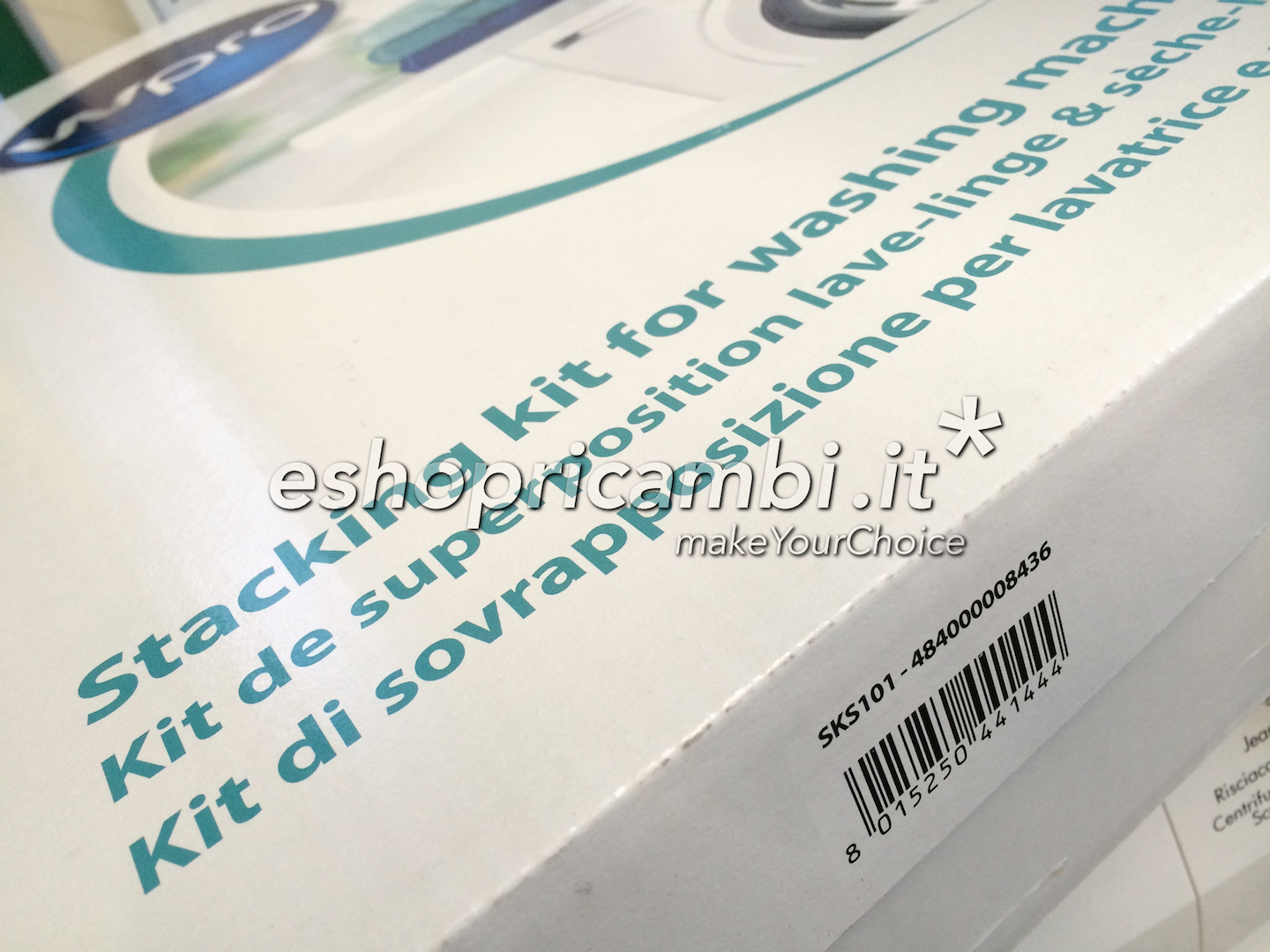 Kit di sovrapposizione per lavatrice e asciugatrice Wpro 484000008436  SKS101 - Centoducati